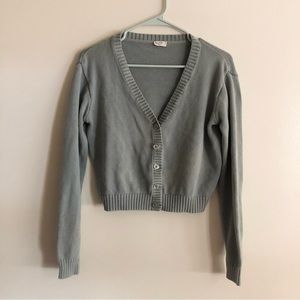 Brandy Melville Green Button Cardigan